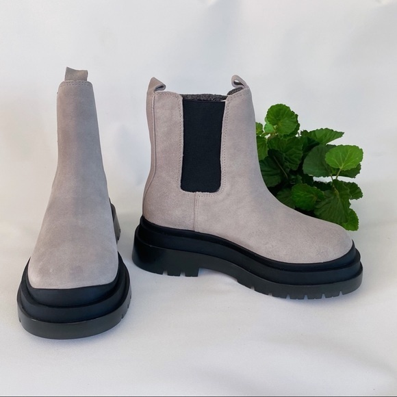 Urban Outfitters Other - Urban Outfitters | UO Mason Chelsea Boot Gray Suede Leather Rubber Lug Sole New